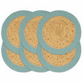 VidaXL Platzsets, 6 Stück, 38 cm, Jute und Baumwolle, Natur und Grün