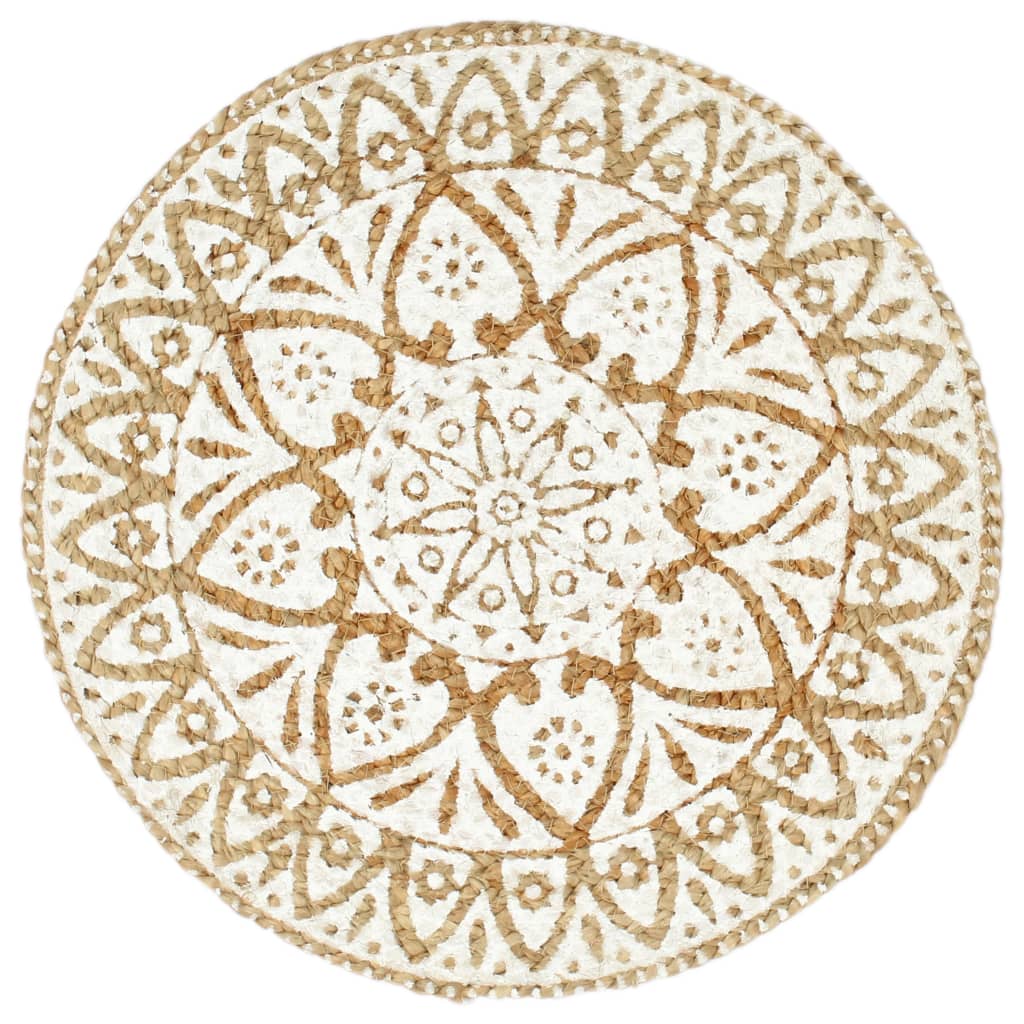 VidaXL Platzsets, 4 Stück, rund, 38 cm, Jute, weiß