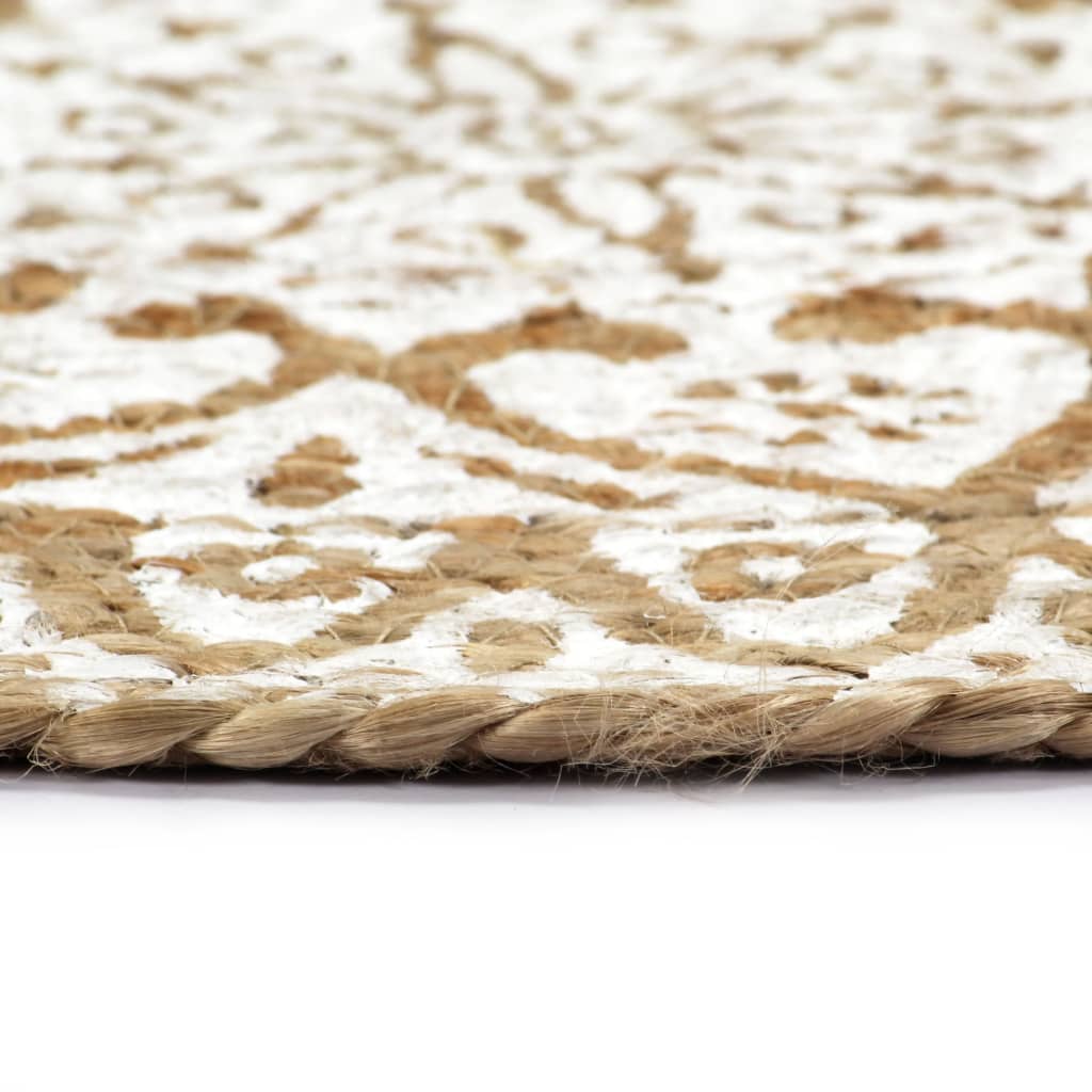 VidaXL Platzsets, 4 Stück, rund, 38 cm, Jute, weiß