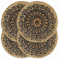 VidaXL Platzsets, 4 Stück, rund, 38 cm, Jute, dunkelblau