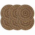 Vidaxl placemats 6 st rond 38 cm jute donkerbruin