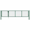 Vidaxl tuinpoort staal 350x75 cm groen