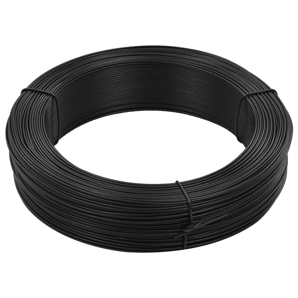 VidaXL Zaunbindedraht 250 m 0,9–1,4 mm Stahl Anthrazit