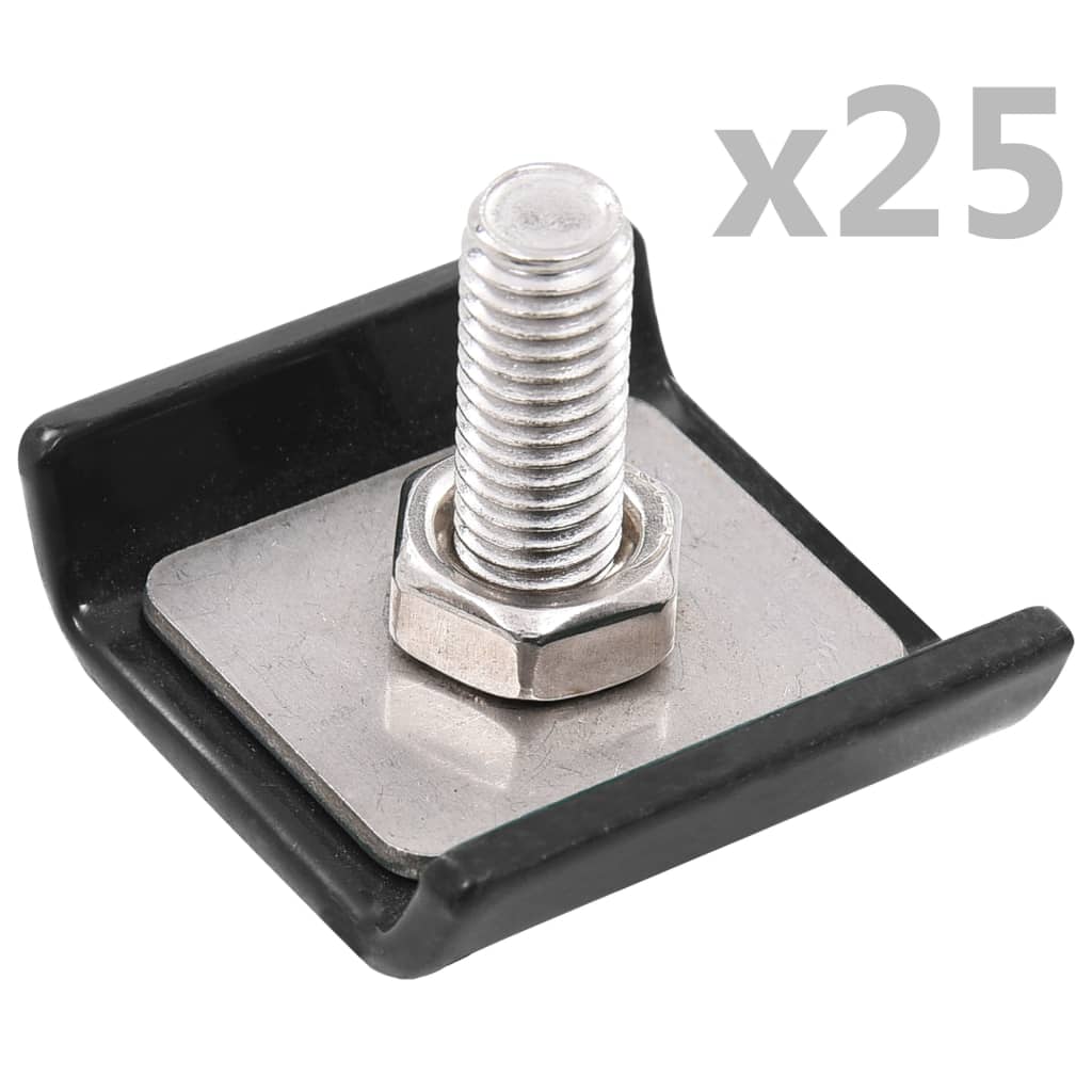 VidaXL Gittermattenverbinder, 25er-Set, Anthrazit
