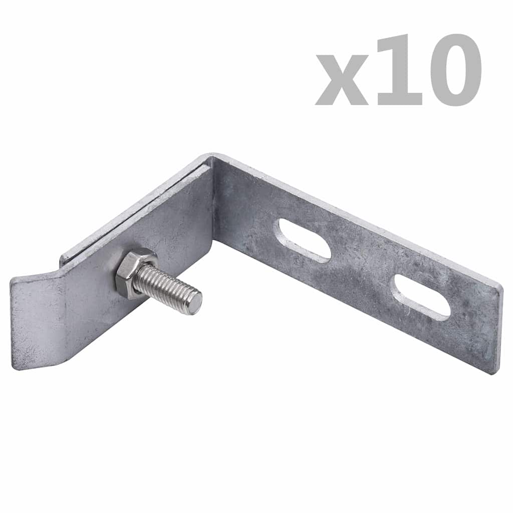 VidaXL Wand-Eckverbinder, 10er-Set, silberfarben