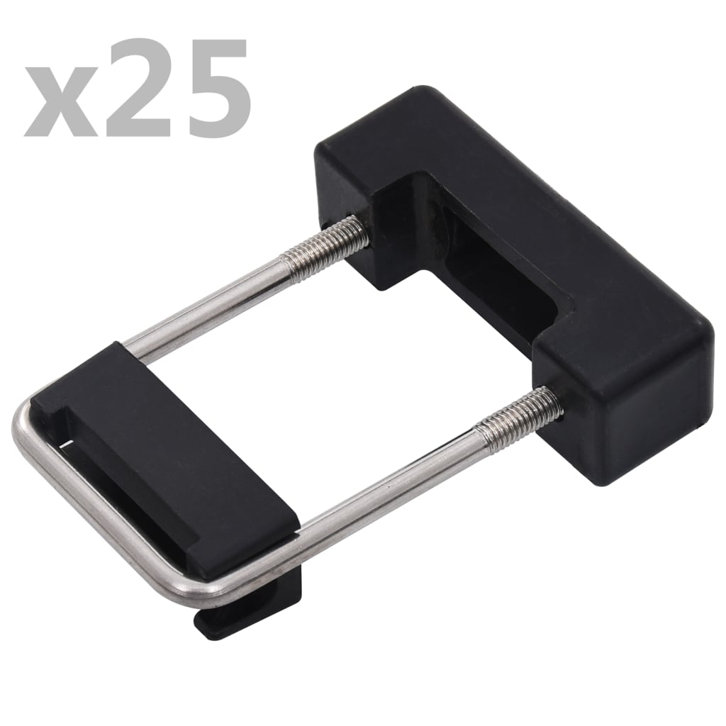 VidaXL U-Gelenk mit Kunststoff für Zaunpfosten, 25 Stück, 60 x 40 mm