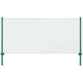 Vidaxl draadgaashek met palen 25x1 m staal groen
