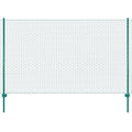 Vidaxl draadgaashek met palen 25x2 m staal groen