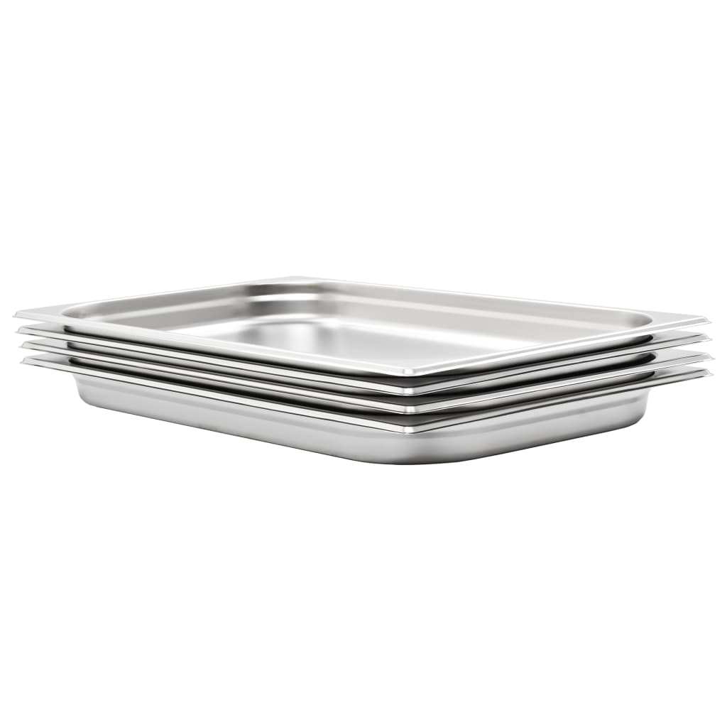 VidaXL Gastronorm-Behälter, 4 Stück, gn 1 1, 40 mm, Edelstahl