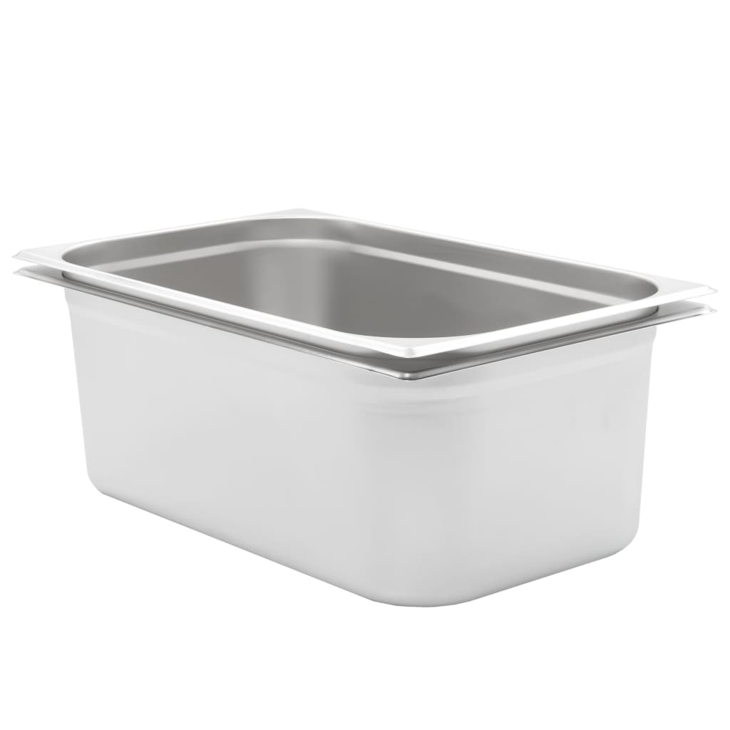 VidaXL Gastronorm-Behälter, 2 Stück, gn 1 1, 200 mm, Edelstahl