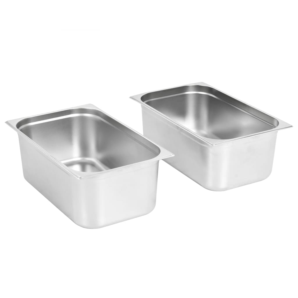 VidaXL Gastronorm-Behälter, 2 Stück, gn 1 1, 200 mm, Edelstahl