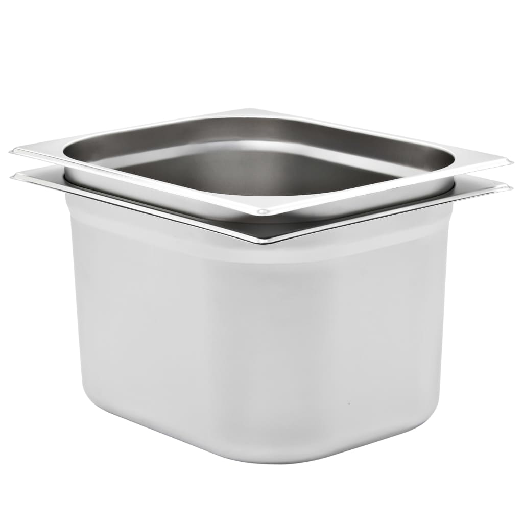 VidaXL Gastronorm-Behälter, 2 Stück, gn 1 2, 200 mm, Edelstahl