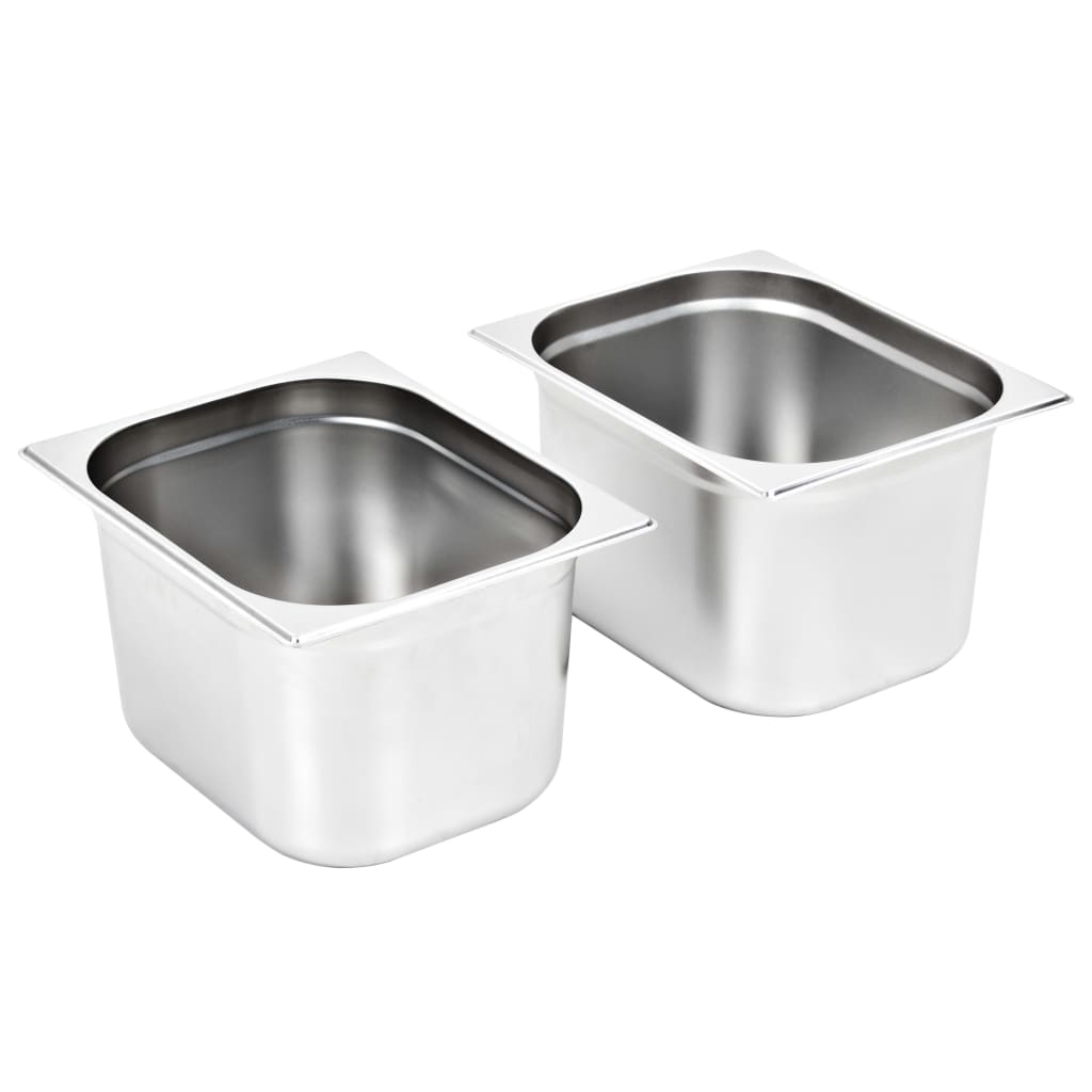 VidaXL Gastronorm-Behälter, 2 Stück, gn 1 2, 200 mm, Edelstahl