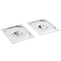 VidaXL Deckel, 2 Stück für GN 1/2 Schüsseln, Edelstahl