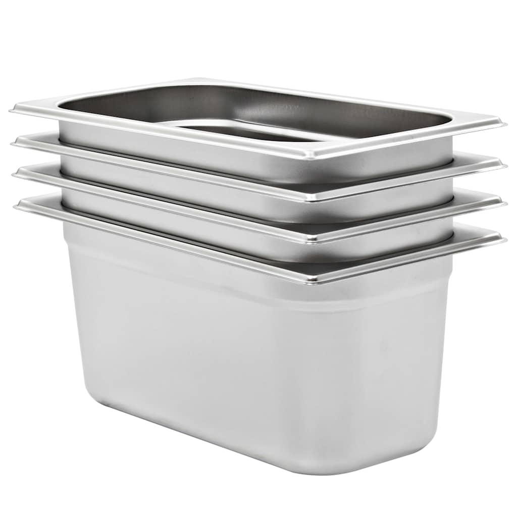 Vidaxl gastronormbakken 4 st gn 1 3 150 mm roestvrij staal