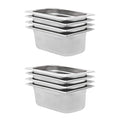 VidaXL Gastronorm-Behälter, 8 Stück, gn 1 4, 100 mm, Edelstahl