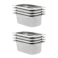 VidaXL Gastronorm-Behälter, 8 Stück, gn 1 4, 100 mm, Edelstahl