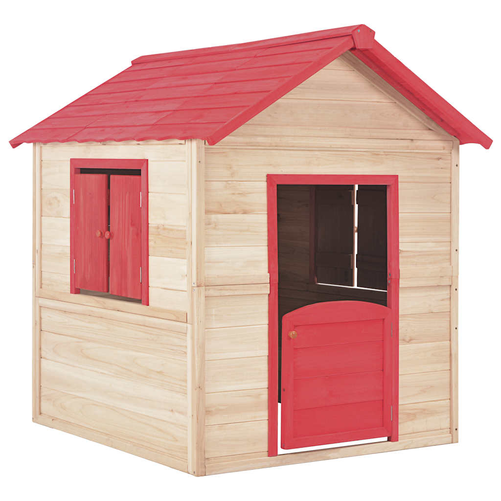 Vidaxl kinderspeelhuis vurenhout rood