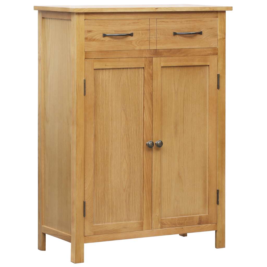 VIDAXL -Schuhschrank 76x37x105 cm Massive Eiche