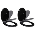 Vidaxl toiletbril met soft-closedeksel 2 st mdf zwart
