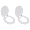 Vidaxl toiletbrillen met deksels 2 st mdf wit