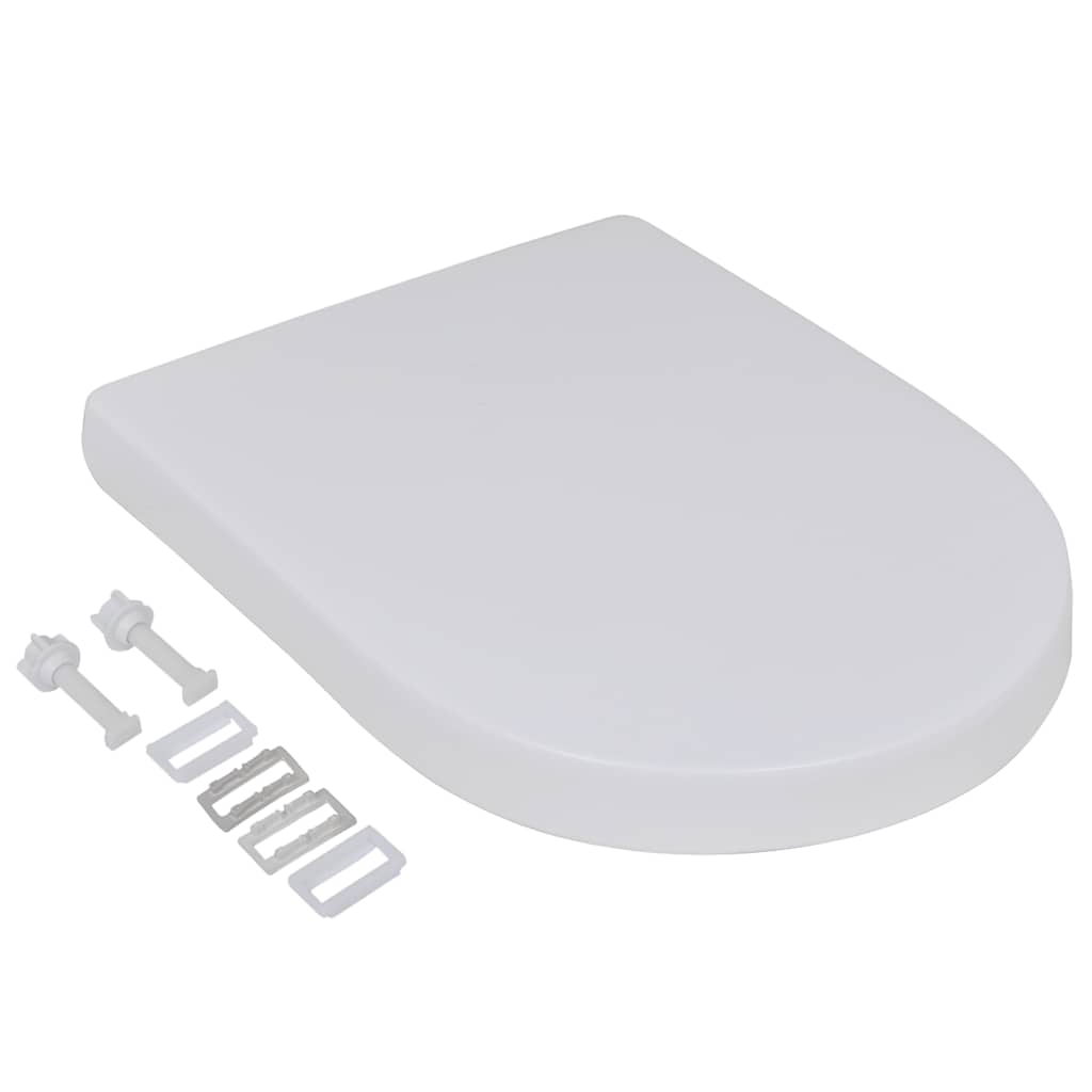 Vidaxl toiletbrillen met soft-close deksels 2 st kunststof wit