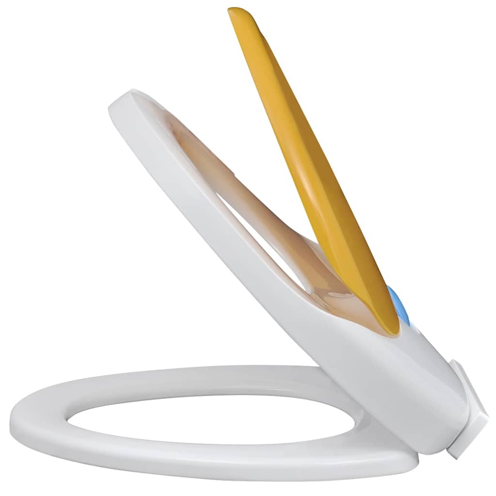 Vidaxl toiletbrillen met soft-close deksels 2 st kunststof wit en geel