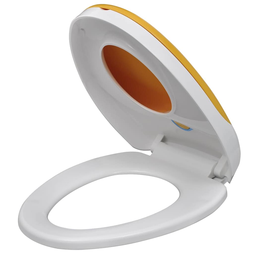 Vidaxl toiletbrillen met soft-close deksels 2 st kunststof wit en geel