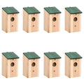 Vidaxl vogelhuisjes 8 st 12x12x22 cm hout