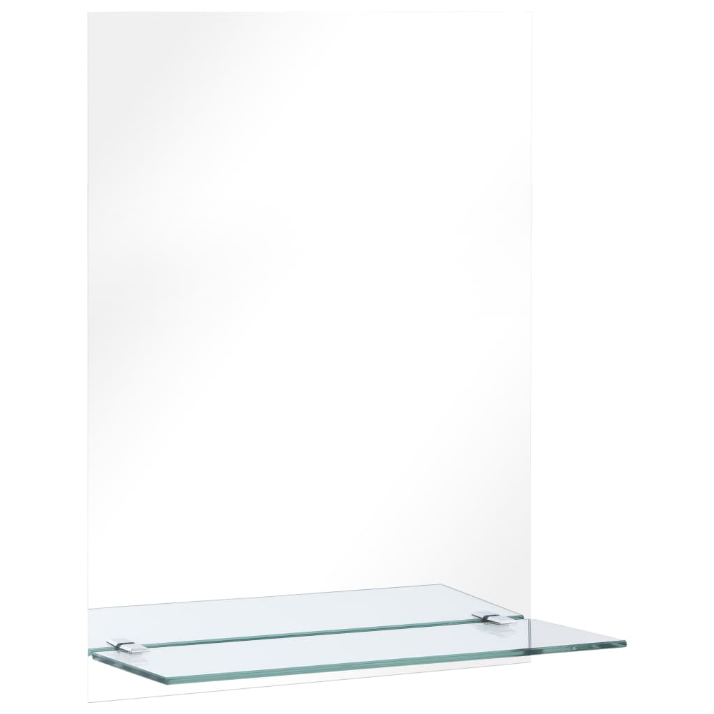 Vidaxl wandspiegel met schap 30x50 cm gehard glas