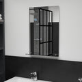 Vidaxl wandspiegel met schap 40x60 cm gehard glas