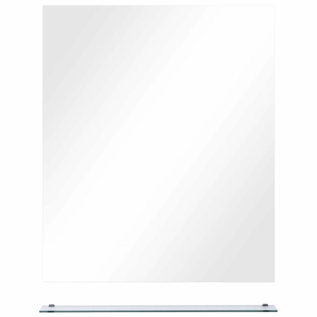 Vidaxl wandspiegel met schap 50x60 cm gehard glas