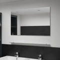 Vidaxl wandspiegel met schap 100x60 cm gehard glas