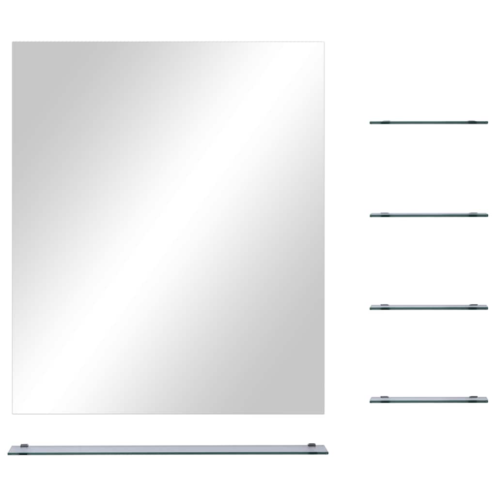VidaXL Wandspiegel mit 5 Ablagen, 50 x 60 cm, silberfarben
