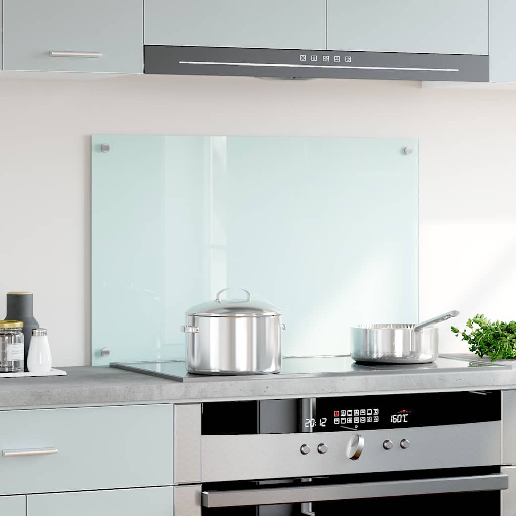 Vidaxl spatscherm keuken 80x50 cm gehard glas wit