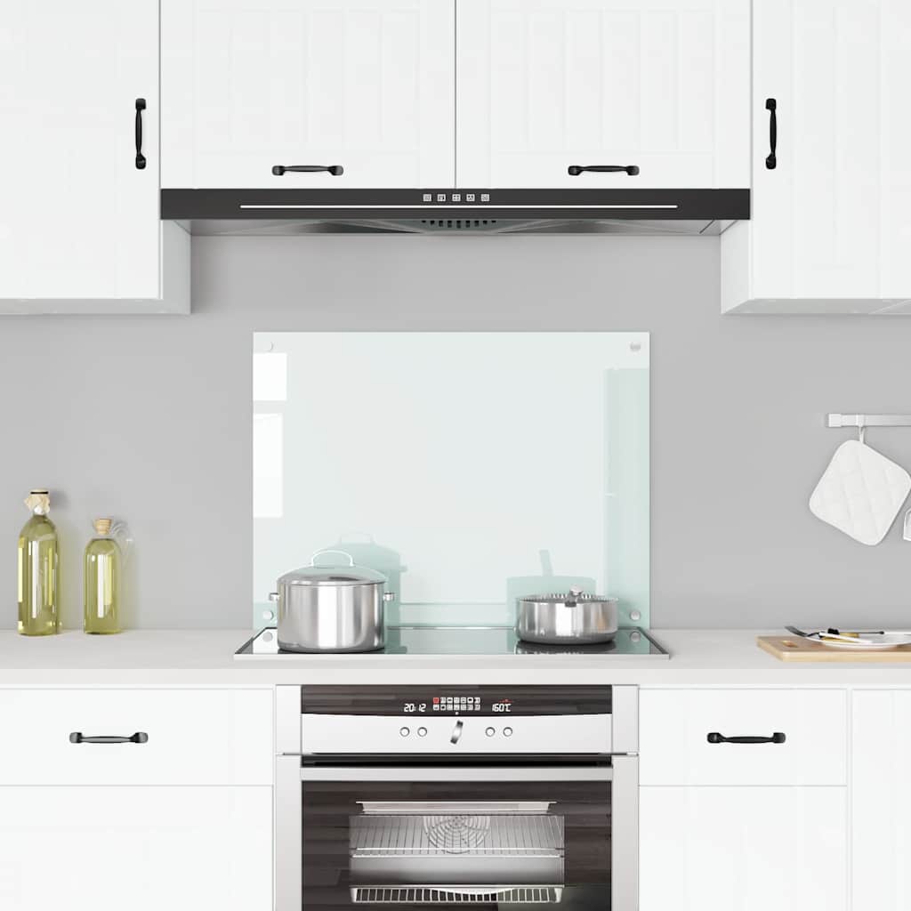 Vidaxl spatscherm keuken 80x60 cm gehard glas melkwit