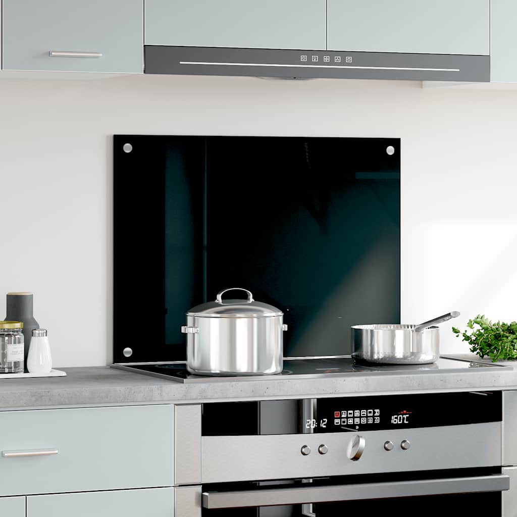 VIDAXL FRIADSEMINDE KÜCHE 70x50 cm Abschlussglas schwarz