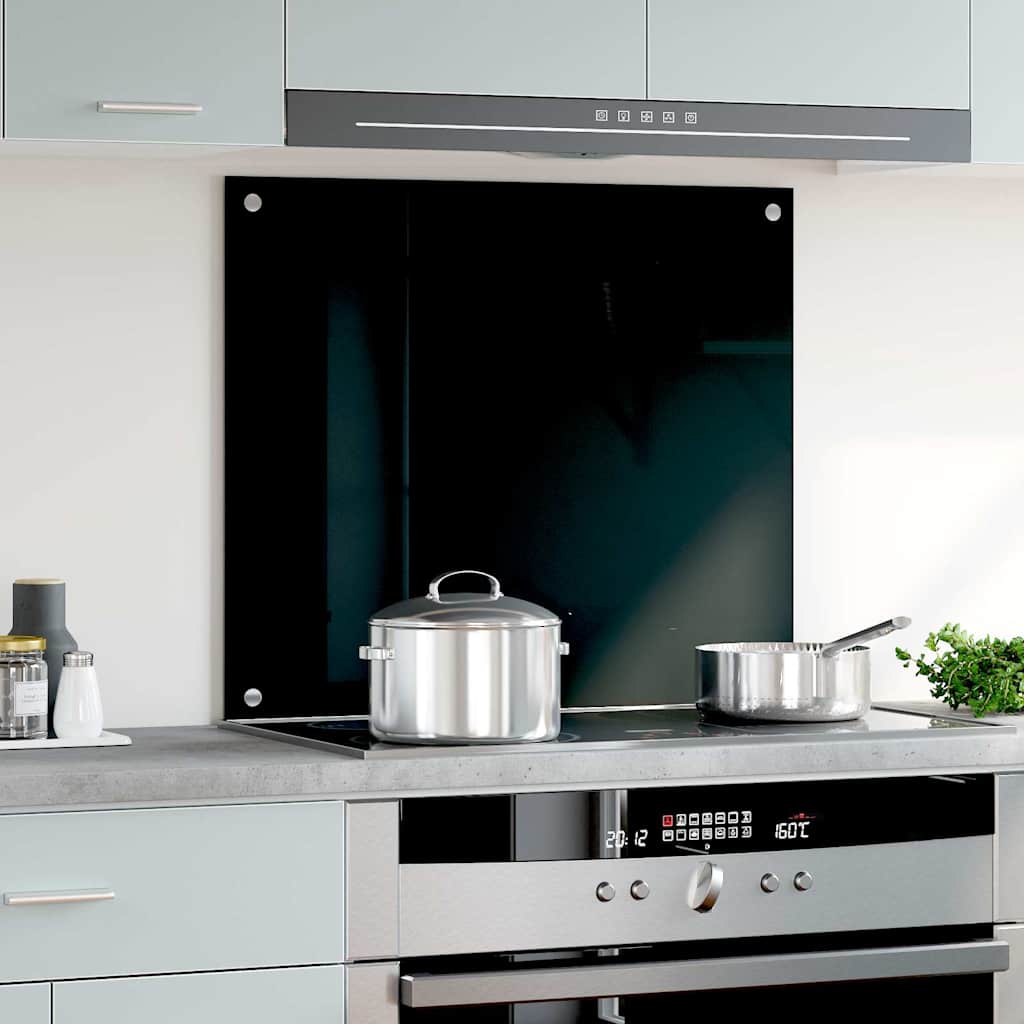 Vidaxl spatscherm keuken 70x60 cm gehard glas zwart