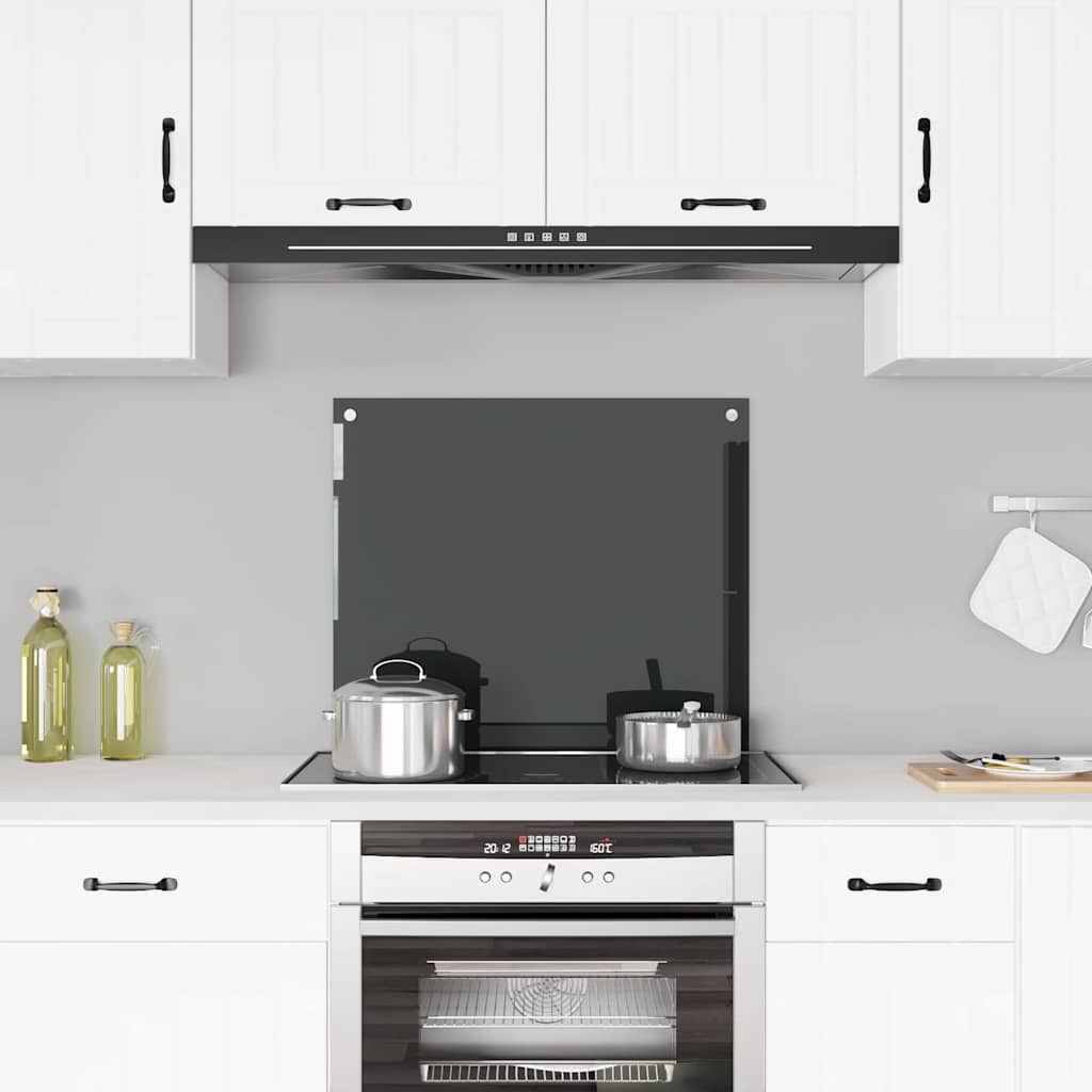 Vidaxl spatscherm keuken 70x60 cm gehard glas zwart