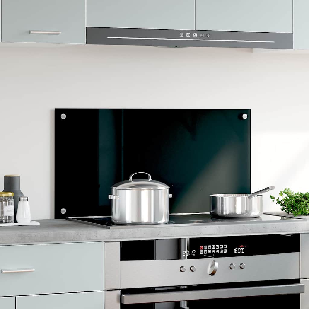 Vidaxl spatscherm keuken 80x40 cm gehard glas zwart