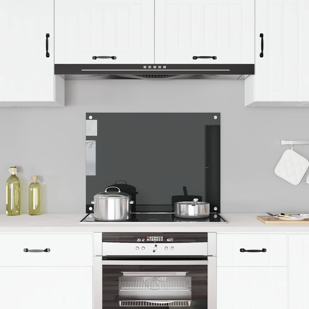 Vidaxl spatscherm keuken 80x60 cm gehard glas zwart