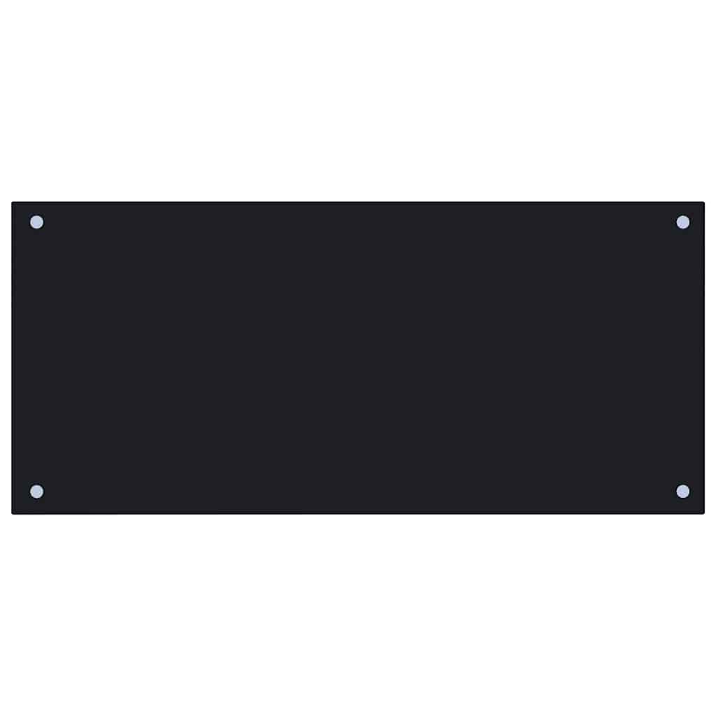 VIDAXL FRAGE SEMBLE KITCHE 90x40 cm gehärtetes schwarzes Glas