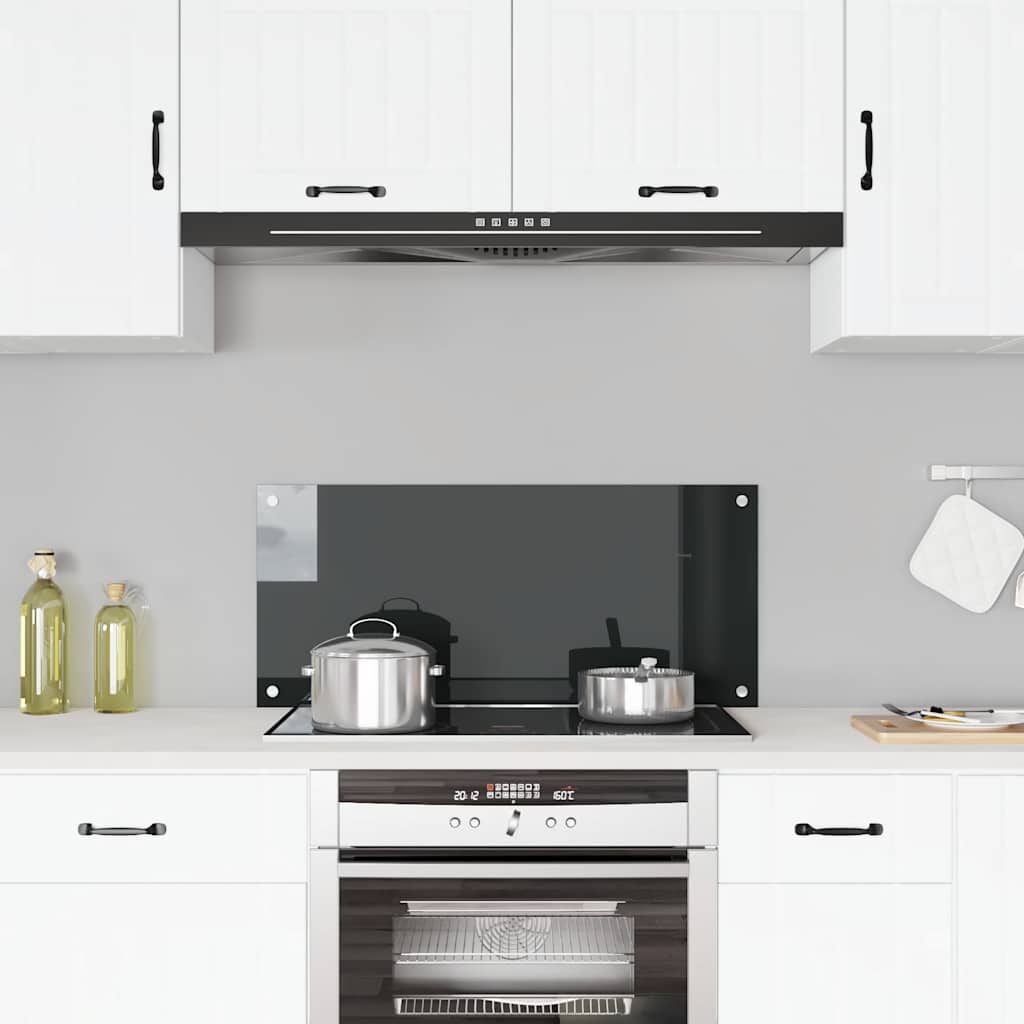 VIDAXL FRAGE SEMBLE KITCHE 90x40 cm gehärtetes schwarzes Glas