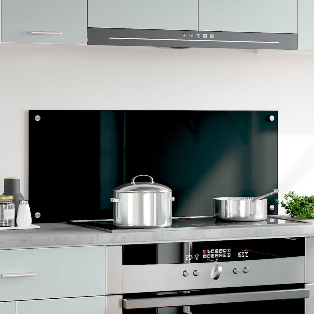 VIDAXL FRIADSEIM KÜCHE 100x40 cm termin Glas schwarz