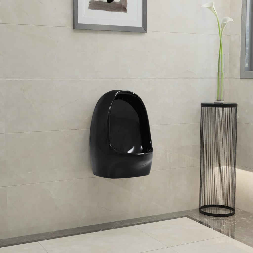 Vidaxl Wandurinal mit belüfteter Keramik, schwarz