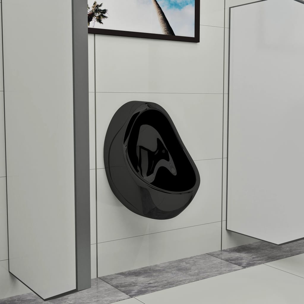 Vidaxl Wandurinal mit belüfteter Keramik, schwarz