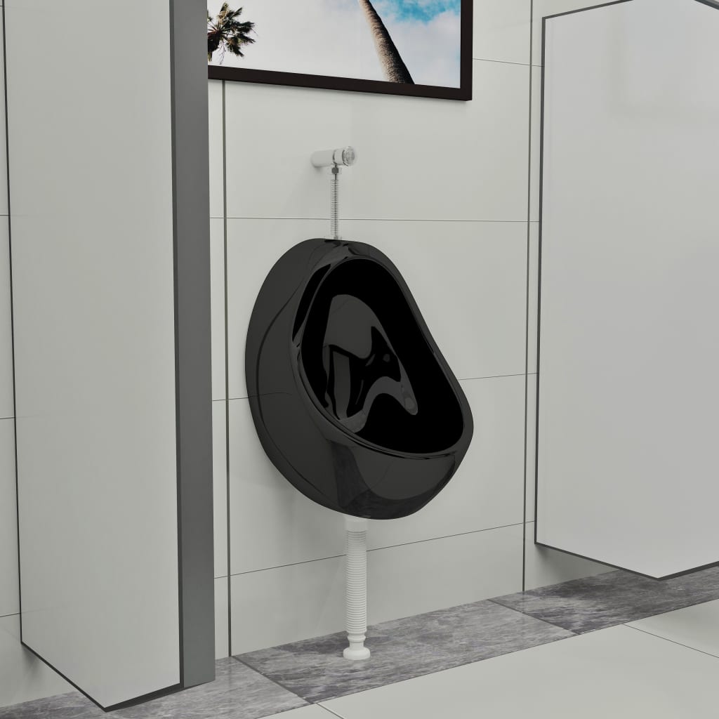 Vidaxl Wandurinal mit belüfteter Keramik, schwarz