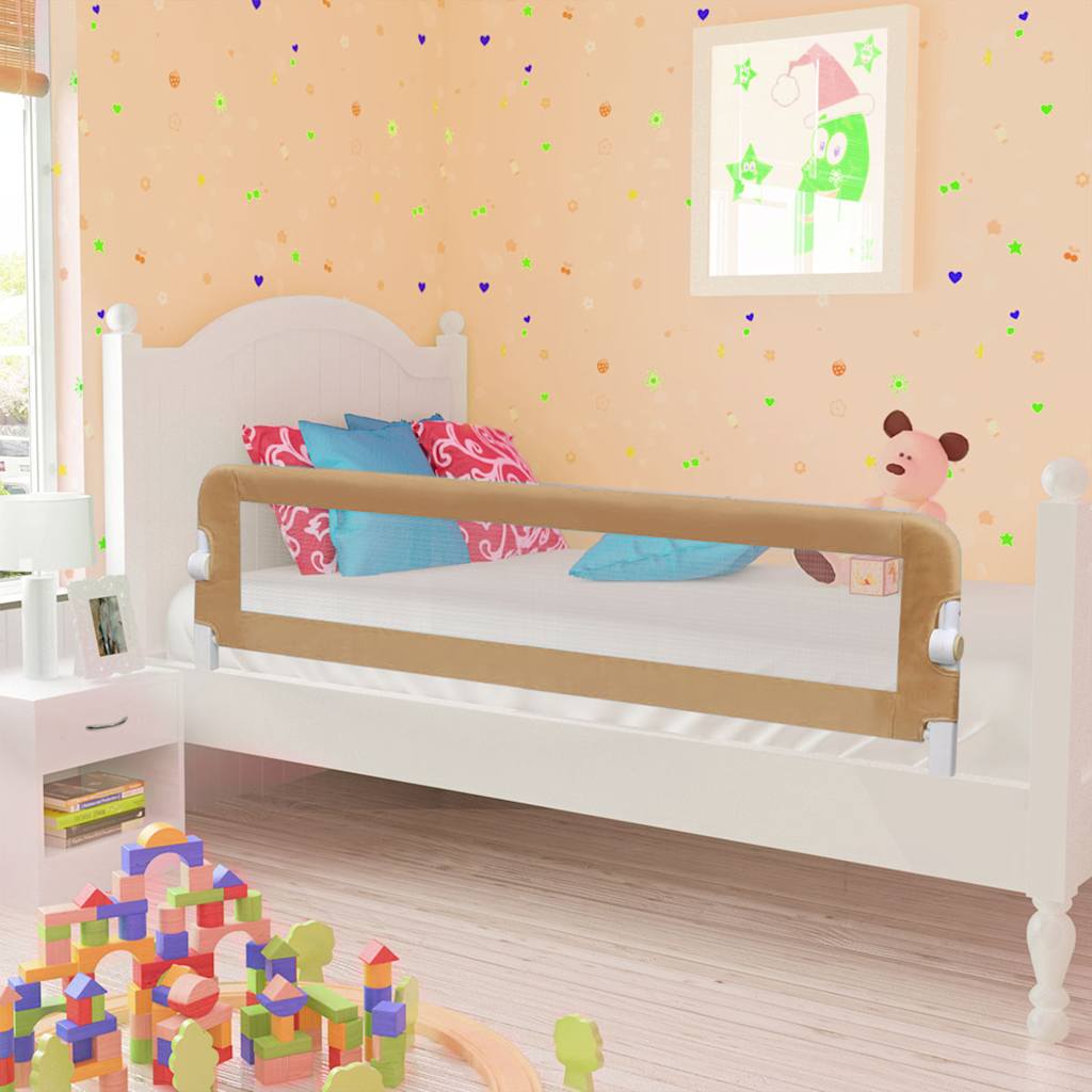 VidaXL Bettgitter für Kleinkinder, 150 x 42 cm, Polyester, taupe