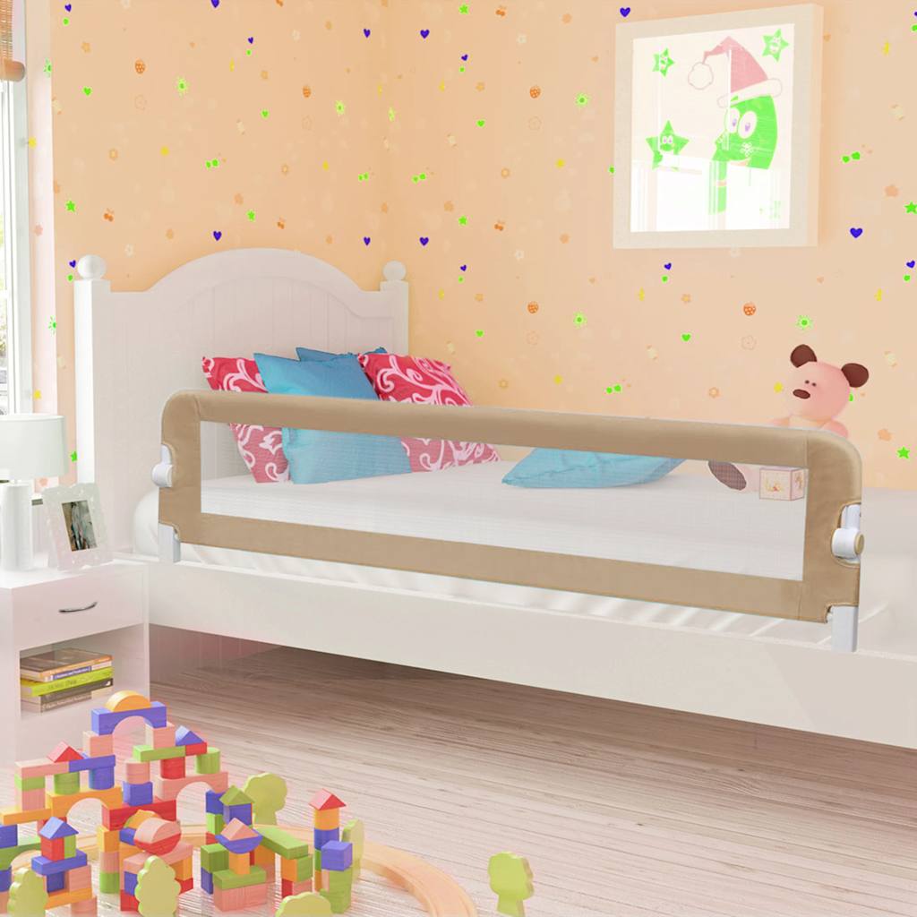VidaXL Bettgitter für Kleinkinder, 180 x 42 cm, Polyester, taupe