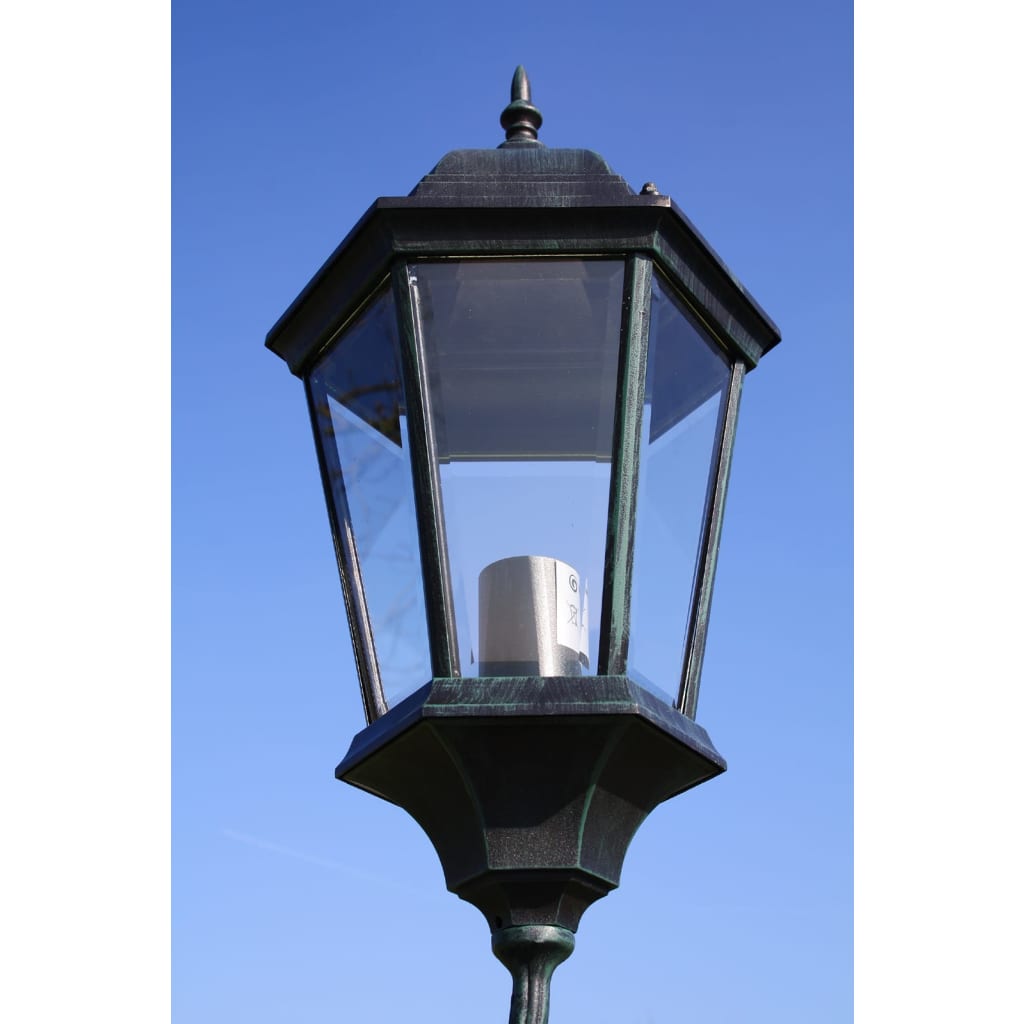VidaXL Gartenlaterne mit 2 Armen, 230 cm, Aluminium, dunkelgrün, schwarz